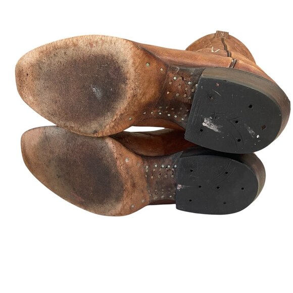 Vintage Tony Lama Cowboy Boots Size 9.5B Distressed Leather Western Riding Ranch - Picture 6 of 16